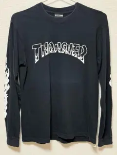 THRASHER スラッシャー フレイムロゴ ロンT 黒 OLD