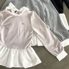 ドッキングスウェットペプラムトップス (ピンク)♡最終値下げ♡