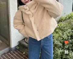 nuguベージュ ショート丈 ダウンジャケット