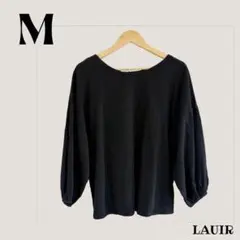 LAUIR ボリュームスリーブバックリボンブラウス　M ブラック