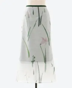 マメ/クロゴウチ　花柄フレアスカート ホワイト/グリーンのサムネイル