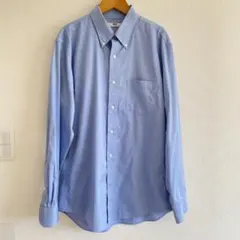【美品】UNIQLO スリムフィット ノンアイロンシャツ L ブルー