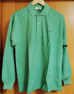 CHEMISE LACOSTE ポロシャツ 長袖 緑 新品 メンズLL 鹿の子柄