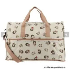 モンチッチ ボストンバッグ 大容量 ベージュ　2WAY トラベル　キャリーオン