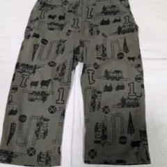 列車プリントのキッズパンツ