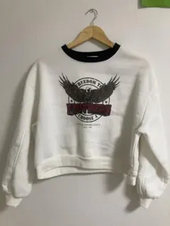 イーグルプリント クロップドスウェット ホワイト