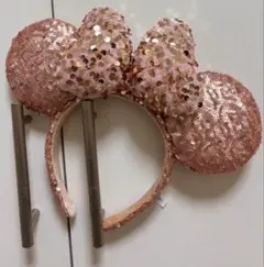 ミニーマウス風スパンコールカチューシャ【ピンク】