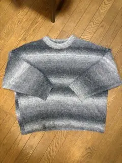 shiki tokyo グレー系 ストライプ ニットセーター