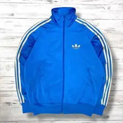 アディダスオリジナルス　トラックジャケット 刺繍ロゴ ブルー L 0835