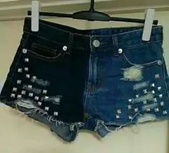 INGNI　イング ダメージ　スタッズ　デニム　ショートパンツ　Sサイズ