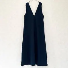 【訳あり】 ZARA ザラ ジャンパースカート ロングワンピース ネイビー M