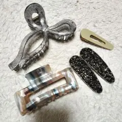 5/10まで出品☆美品☆ヘアクリップ ヘアピン 4点セット