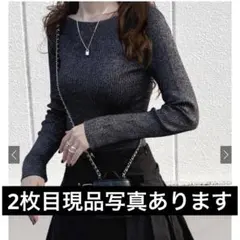 GRL ラメニットトップス