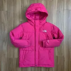 140ノースフェイス子供キッズドライベントピンクダウンジャケットパーカー6ポケ