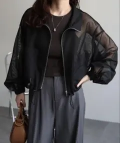 ap retro メッシュブルゾン クロップド丈アウター