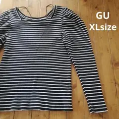 GU ストライプ 長袖カットソー XL
