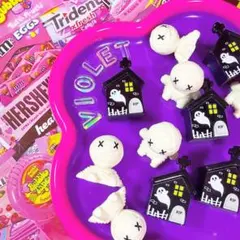 【即購入OK】 ミイラ男とハロウィンおうち8個セット デコパーツ