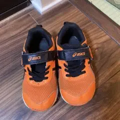 asics 15cm キッズシューズ オレンジ／黒