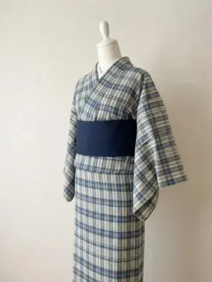 r*o様 新品未使用　正絹　伝統工芸士　木村竜之花織　紬着物　水色 r*o様 新品未使用 正絹 伝統工芸士 木村竜之花織 紬着物 水色 - メルカリ