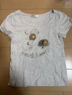 Bleu Bleuet レディース半袖Tシャツ　Mサイズ　うさぎドーナツ柄刺繍のサムネイル