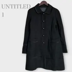 アンタイトル　ステンカラーコート　ウールアンゴラ混　ブラック　S きれいめ