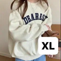 XL レディース トレーナー シンプル 無地 ロゴ 長袖 春秋冬 オーバーサイズ