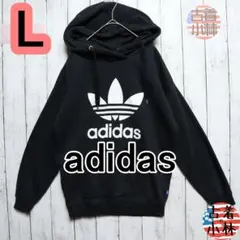 レディースL 【A品】 アディダス パーカー 黒 N7+0107