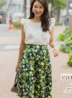 tocco closet レモン柄フレアスカート　トッコクローゼット