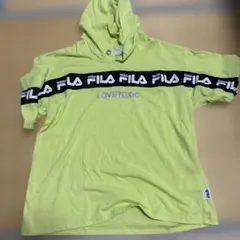 LOVETOXIC FILA コラボ フード付きTシャツ ライムグリーン