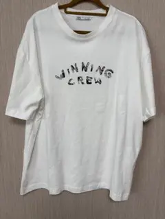 ZARA ザラ Tシャツ WINNING CREW ホワイト Lサイズ