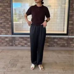 BEAUTY&YOUTH サテン ドロースト イージー パンツ