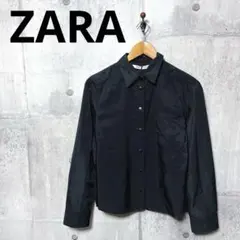 未使用タグ付き ZARA ザラ 長袖スナップボタンシャツ XS ブラックのサムネイル
