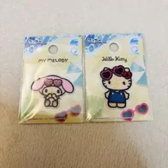 Sanrio キティーとマイメロ　日焼けワッペン2点セット