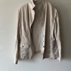 レリアン　レディース スタンドカラー ジャケット ベージュ