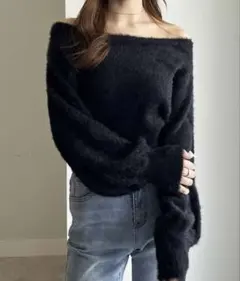 【年末最終価格】シャギーオフショルニット