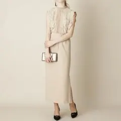 【新品】AIMER リーフレーストップス・ミモレドレス 結婚式 +ショールセット
