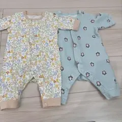 動物柄・ペンギン柄ロンパース2点セット