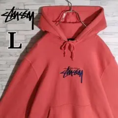 【国内正規品】ステューシー ☆刺繍センターロゴ パーカー ストック ピンク 即完