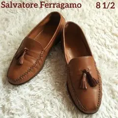 Ferragamo/フェラガモ ブラウンレザー タッセルローファー 8 1/2