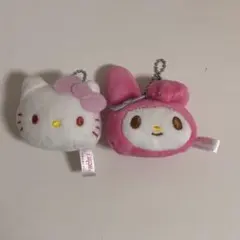ハローキティ マイメロディ ぬいぐるみ キーホルダー セット