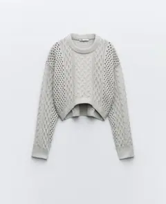 【ZARA】クロップドレングスシェニールセーター