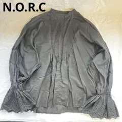 ノーク　N.O.R.C カットワークブラウス　シャツ　黒　ブラック　サイズ1