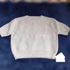 グレー 半袖ニットセーター Lサイズ