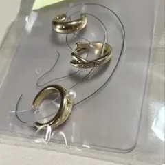 新品 ゴールドカラーイヤカフセット