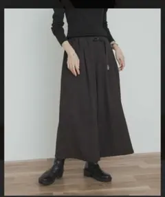 グラミチ ダークブラウン ワイドパンツ ウエストベルト付き　別注