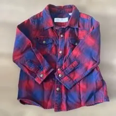 Zara BabyBoy 赤と青のチェックシャツ 6-9ヶ月