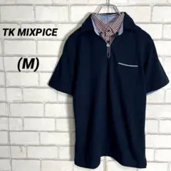 TK MIXPICE タケオキクチ　フェイクレイヤードポロシャツ　紺　ネイビー