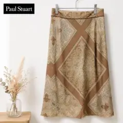 Paul Stuart ペイズリー柄 スカート 総柄 ミモレ丈 7 ベージュのサムネイル
