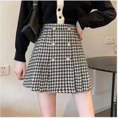 新品✨️GRL♡千鳥柄♡ラメ入♡プリーツミニSK♡インパン裏地付