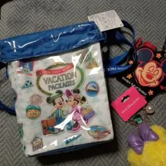 バケーションパッケージポップコーンケースとバッグチャーム、チケットホルダー